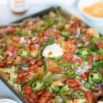Sheet Pan Buffalo Chicken Nachos