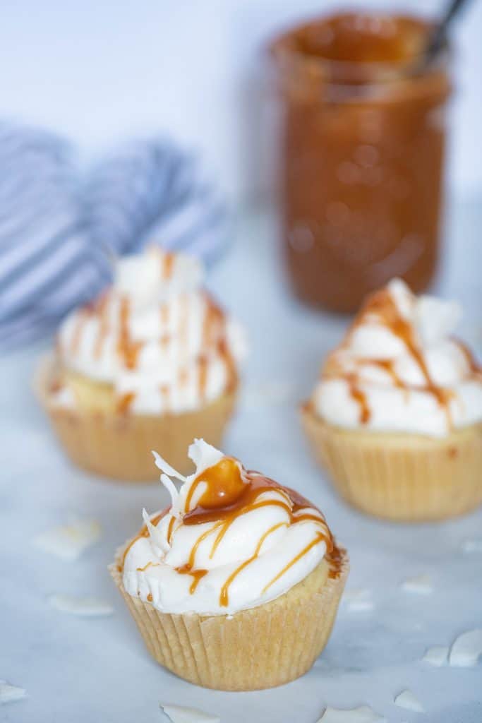 Easy Caramel Coconut Cupcakes