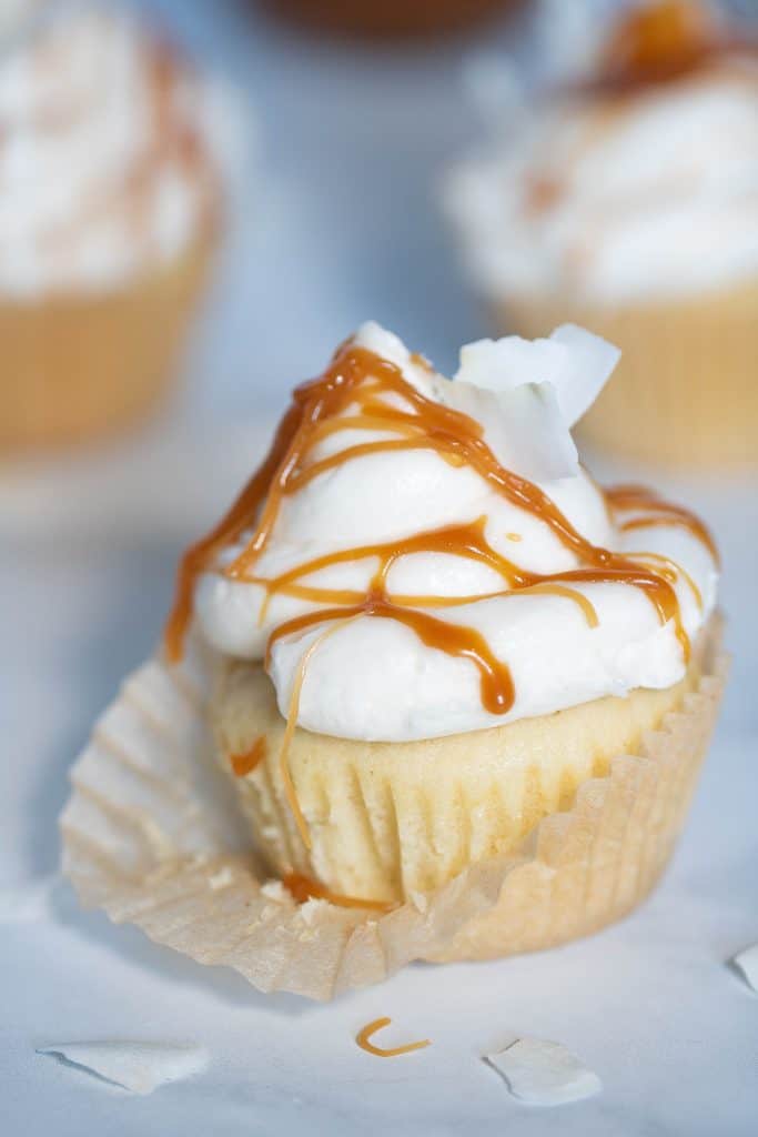 Easy Caramel Coconut Cupcakes