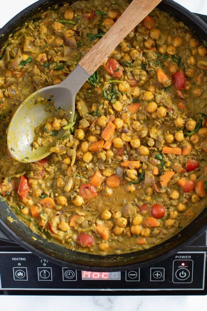 Vegan Curry Chickpea Mashed Potato Bowl
