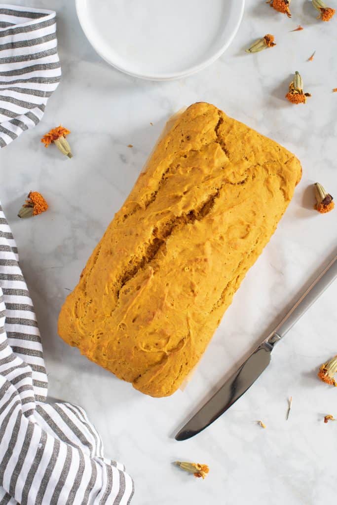 Vegan Pumpkin Bread + Maple Frosting