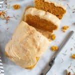 Vegan Pumpkin Bread + Maple Frosting