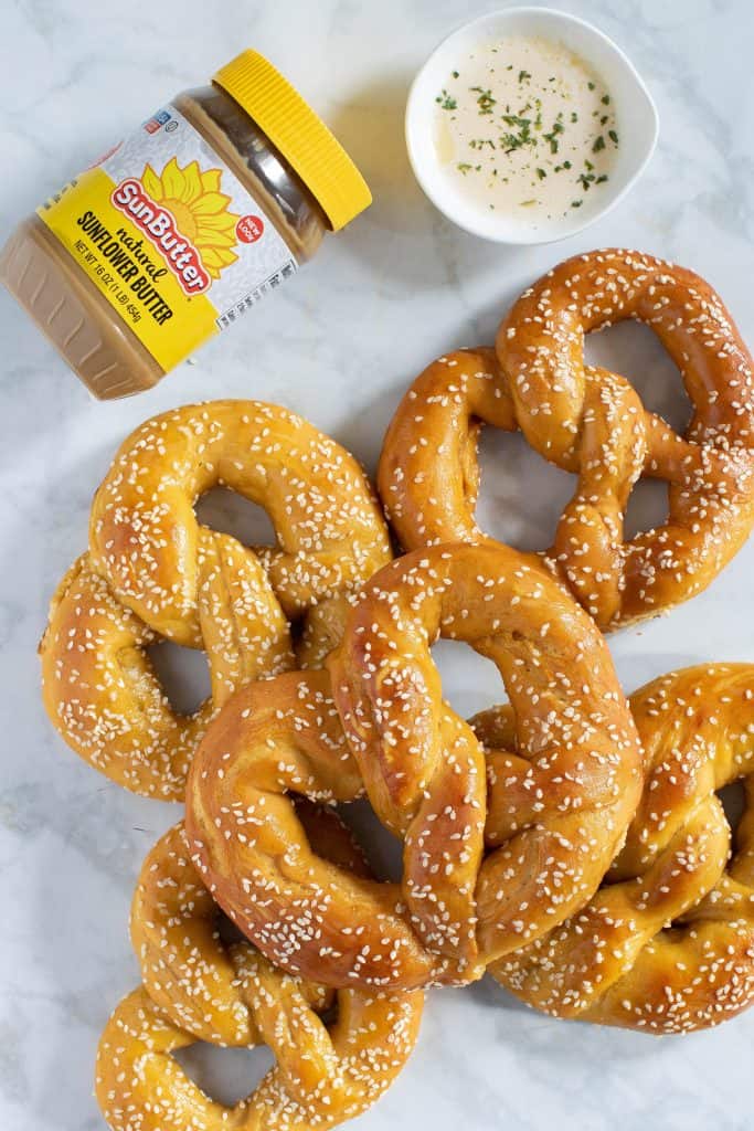 Homemade Pumpkin Sunflower Butter Soft Pretzels