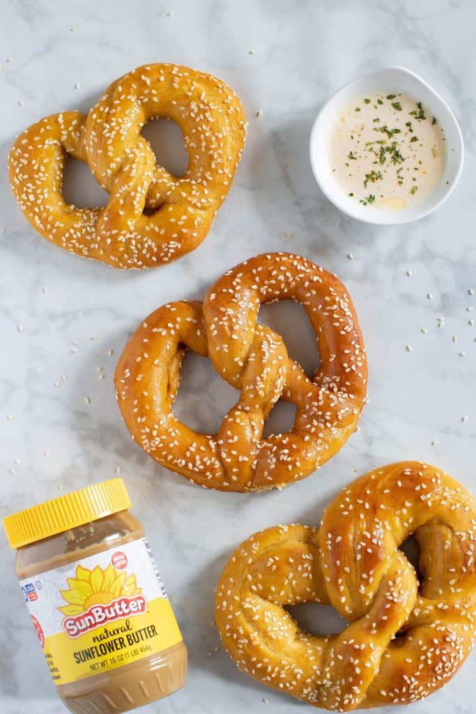 Homemade Pumpkin Sunflower Butter Soft Pretzels
