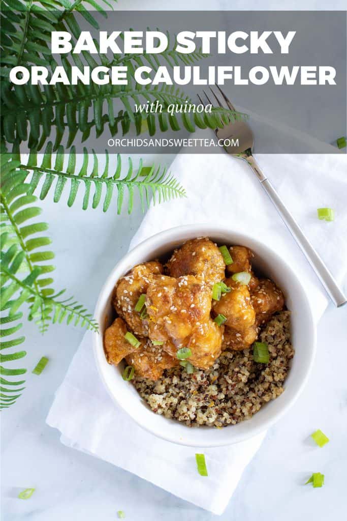Baked Sticky Orange Cauliflower + Quinoa