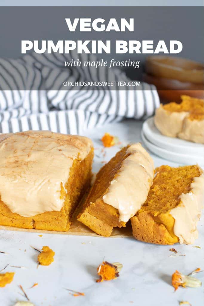 Vegan Pumpkin Bread + Maple Frosting