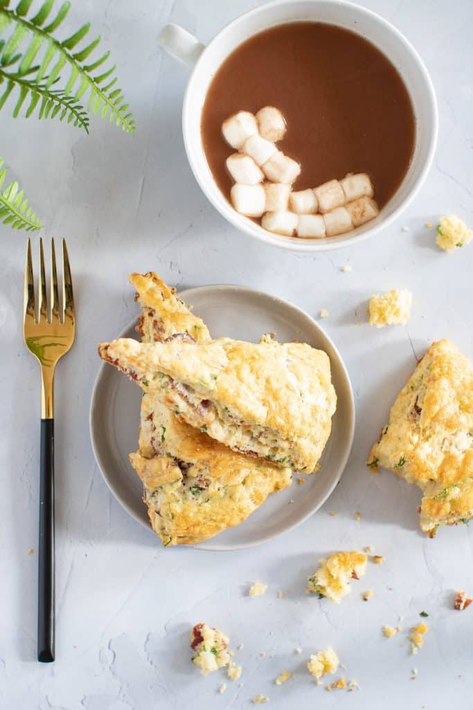 Bacon, Cheddar, + Veggie 'Sunrise' Scones