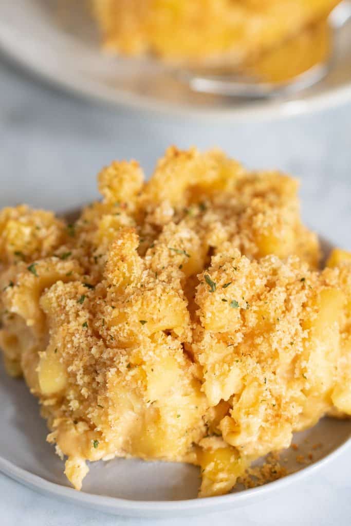 Baked Vegan Buffalo Mac + Cheese