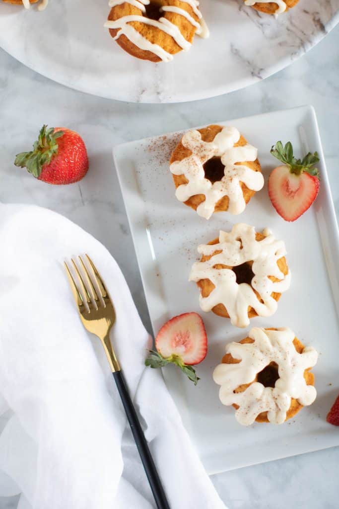 Mini Sweet Potato Bundt Cakes + Cream Cheese Frosting