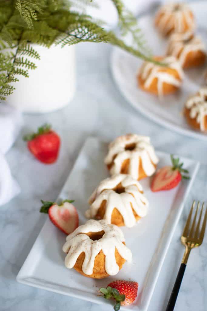 Mini Sweet Potato Bundt Cakes + Cream Cheese Frosting