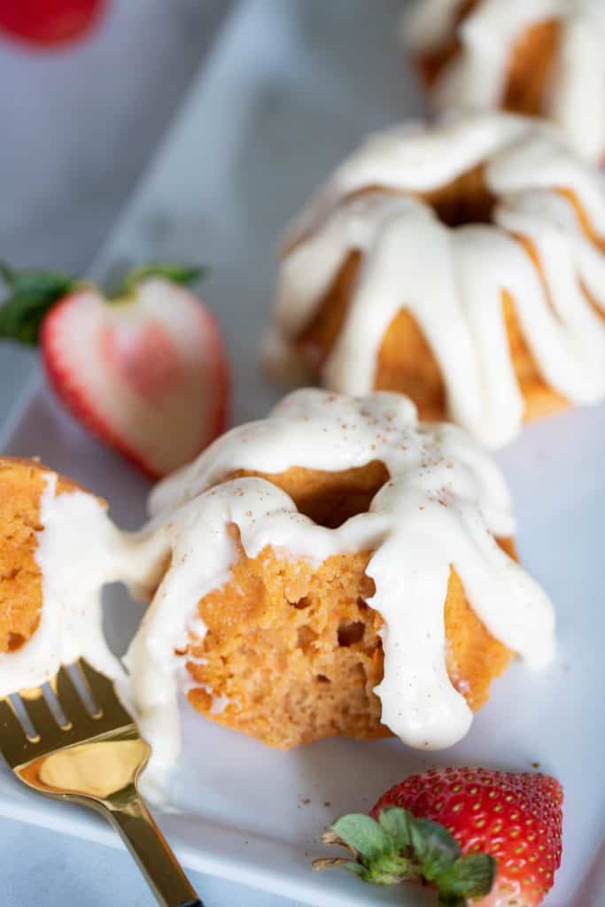 Mini Sweet Potato Bundt Cakes + Cream Cheese Frosting