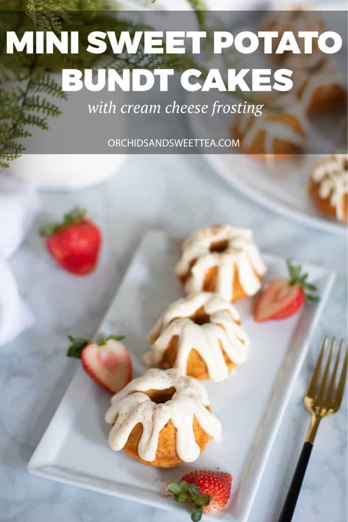 Mini Sweet Potato Bundt Cakes + Cream Cheese Frosting