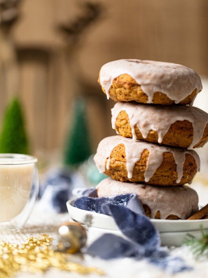 Vegan Gingerbread Donuts with Chai Glaze