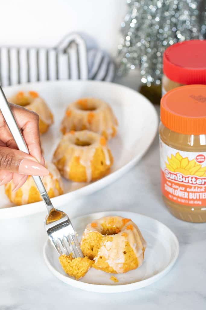 Mini Carrot SunButter Bundt Cakes
