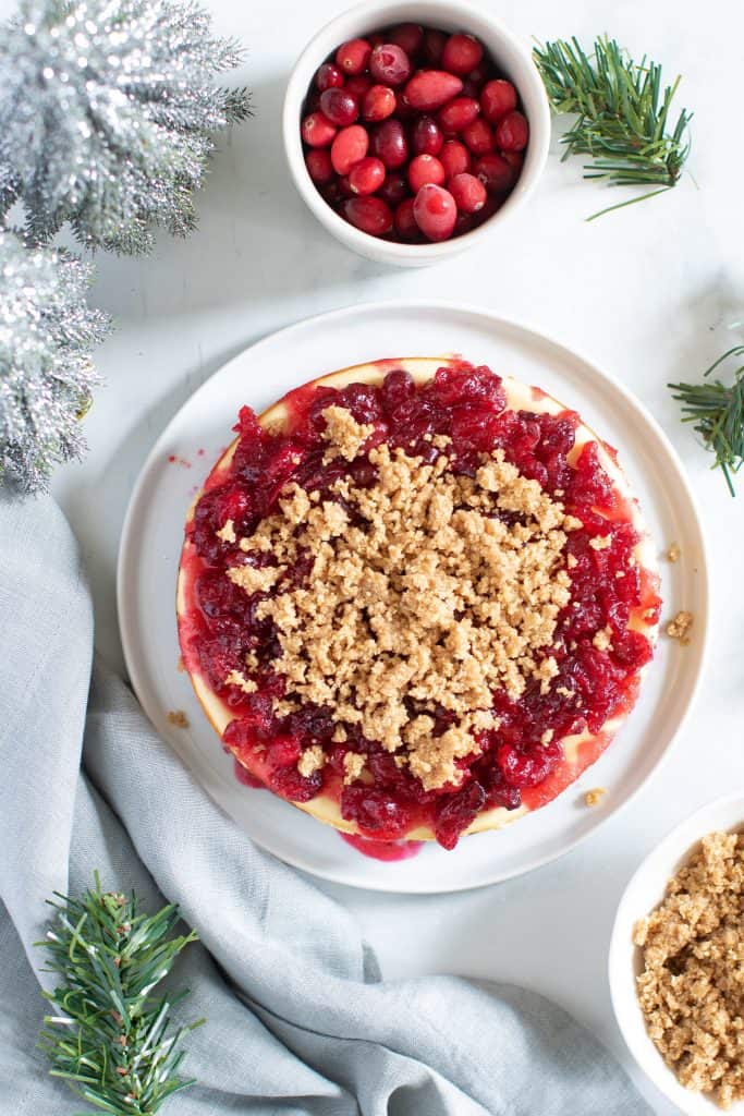 Cranberry Cheesecake + Gingersnap Crust