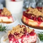 Cranberry Cheesecake + Gingersnap Crust