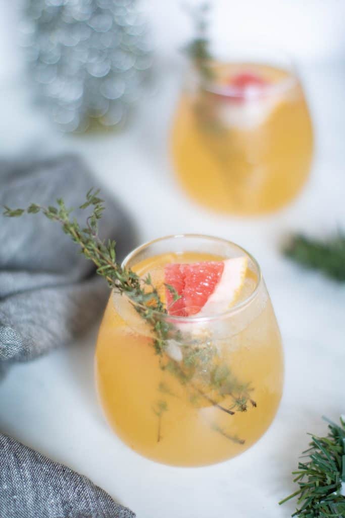 Honey Grapefruit Pineapple Thyme Mocktail