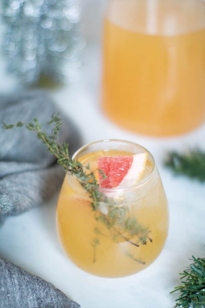 Honey Grapefruit Pineapple Thyme Mocktail