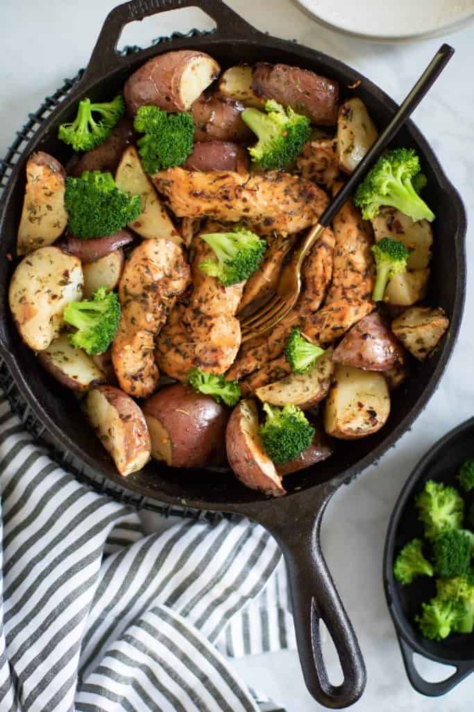 Skillet Maple Rosemary Chicken + Potatoes