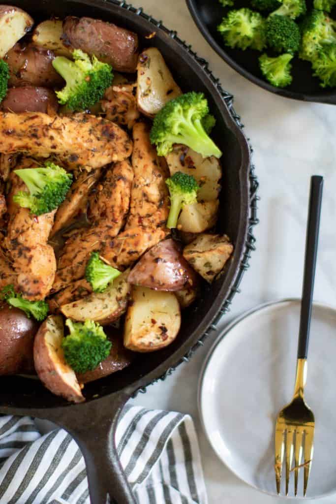 Skillet Maple Rosemary Chicken + Potatoes