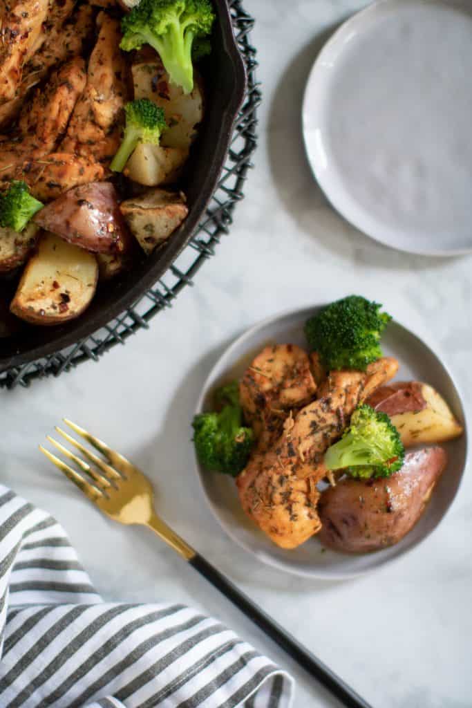 Skillet Maple Rosemary Chicken + Potatoes