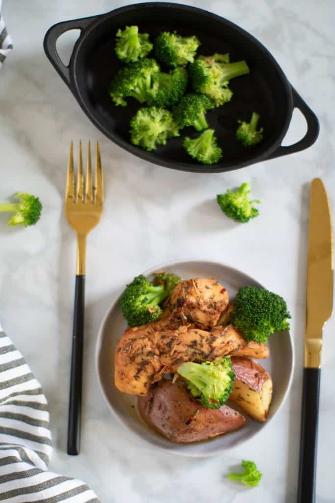 Skillet Maple Rosemary Chicken + Potatoes