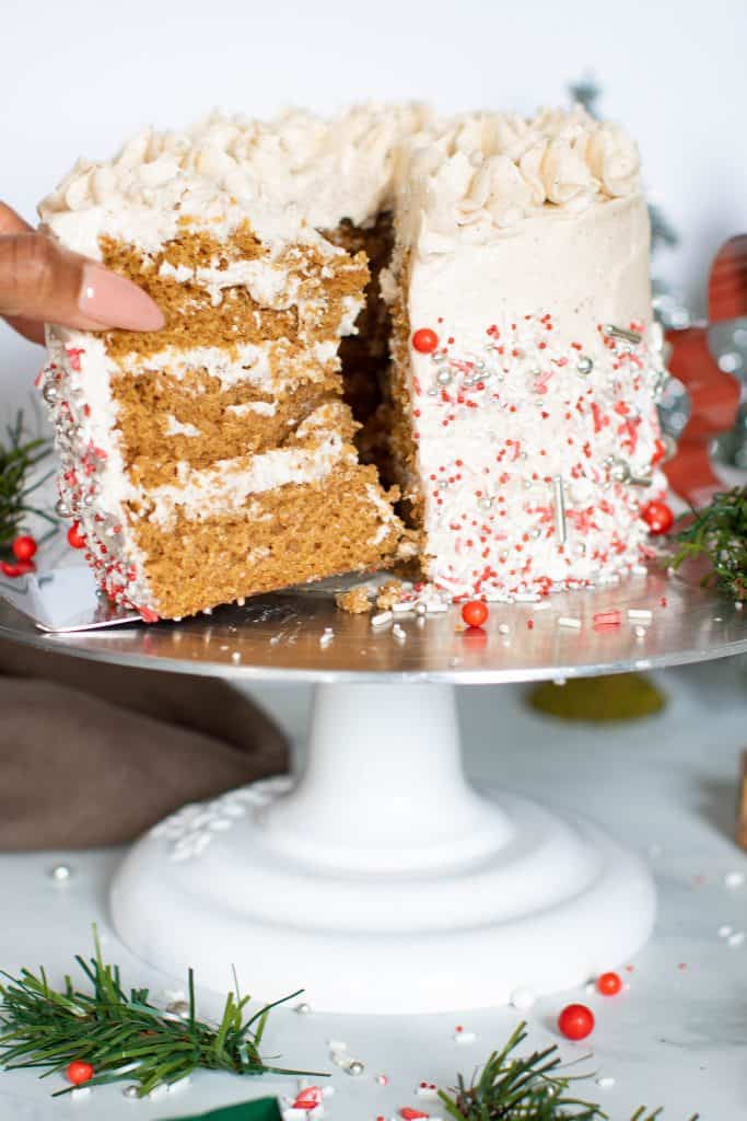 Vegan Gingerbread Cake + Chai Buttercream
