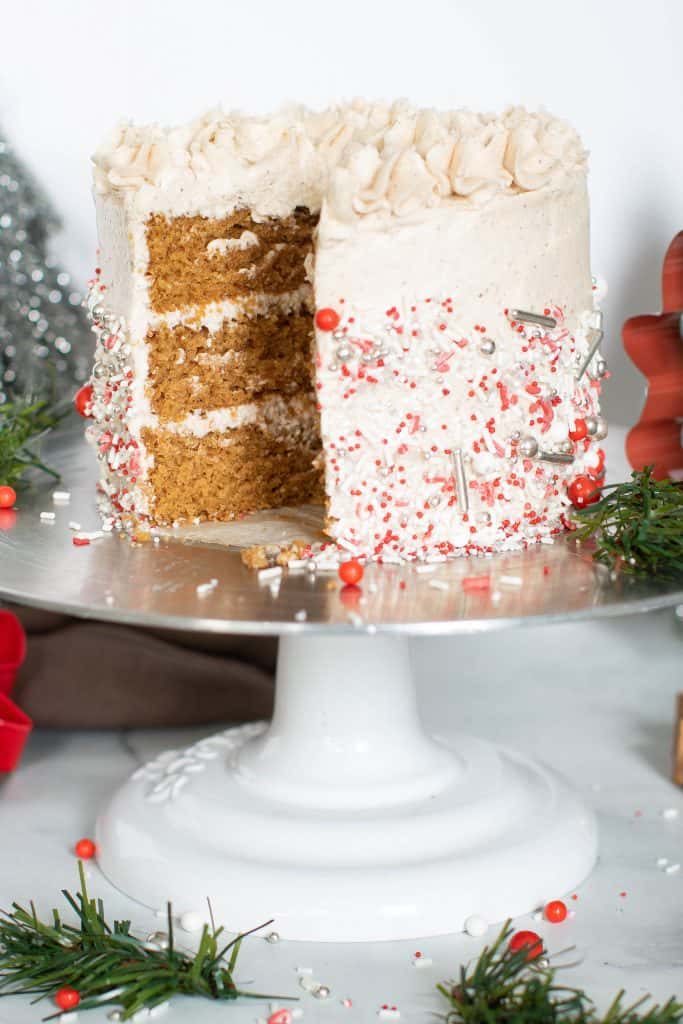 Vegan Gingerbread Cake + Chai Buttercream