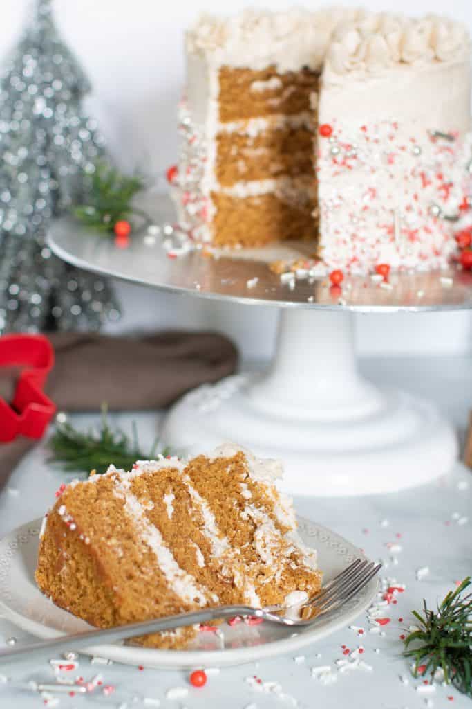 Vegan Gingerbread Cake + Chai Buttercream