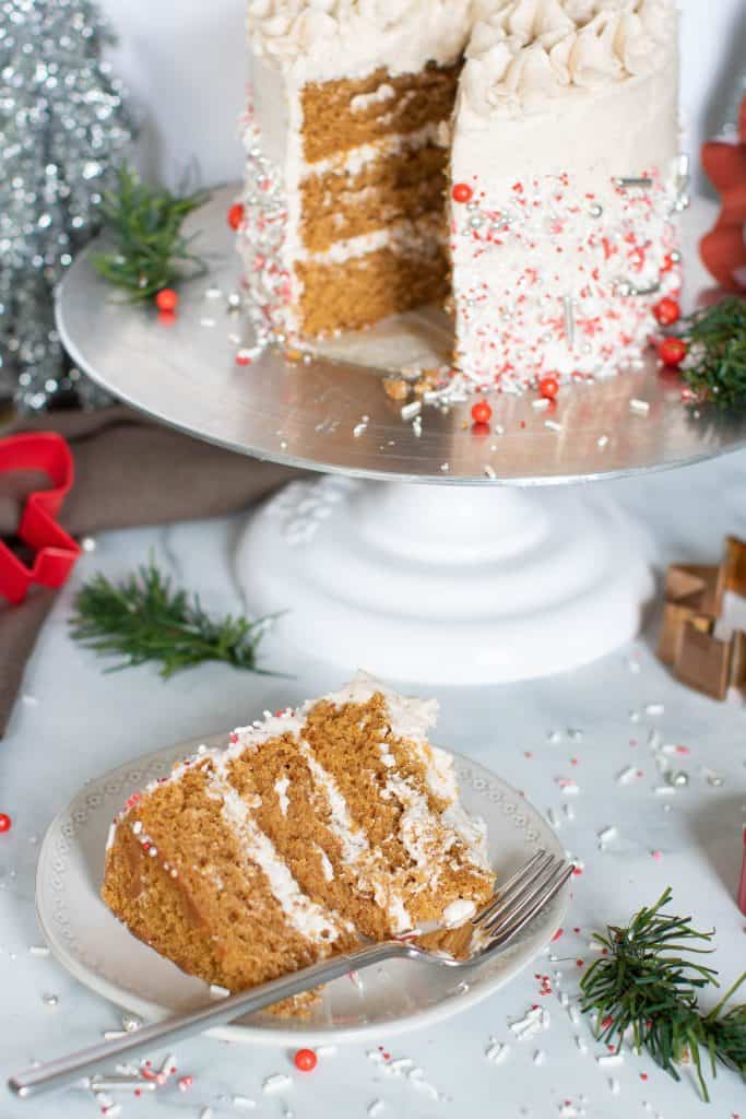 Vegan Gingerbread Cake + Chai Buttercream