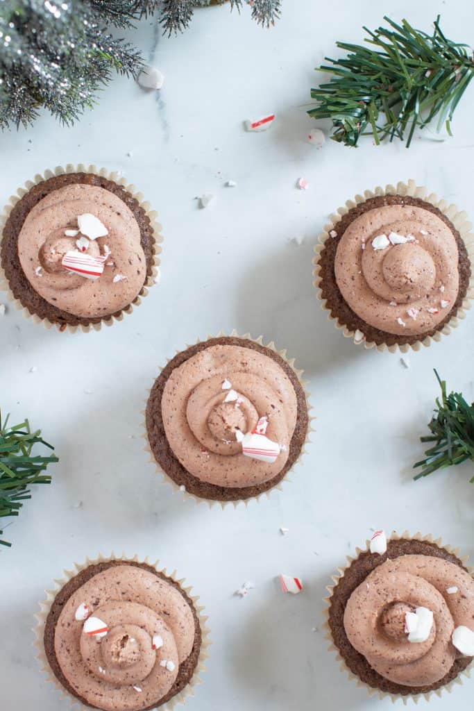Best Keto Chocolate + Peppermint Cupcakes
