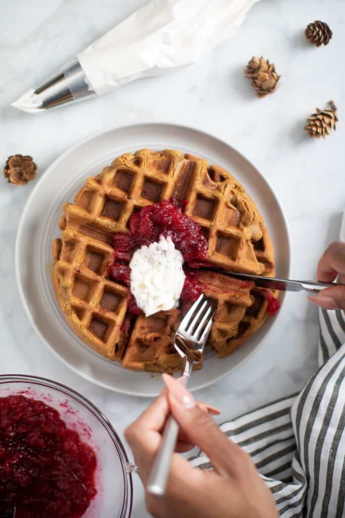 Easy Vegan Gluten-Free Gingerbread Waffles