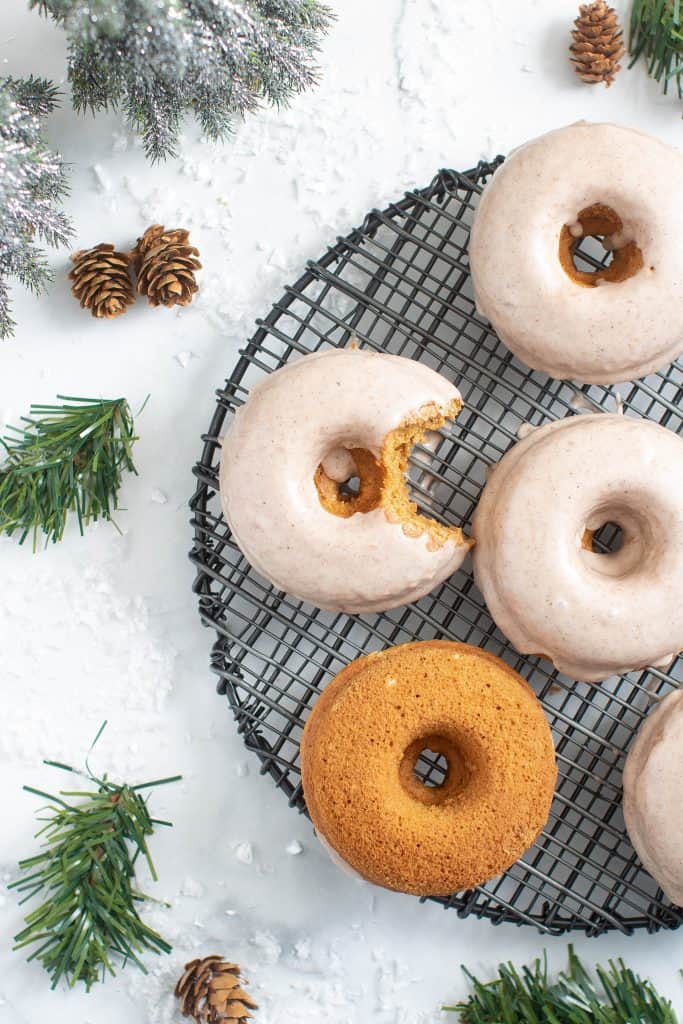 Vegan Gingerbread Donuts + Chai Glaze
