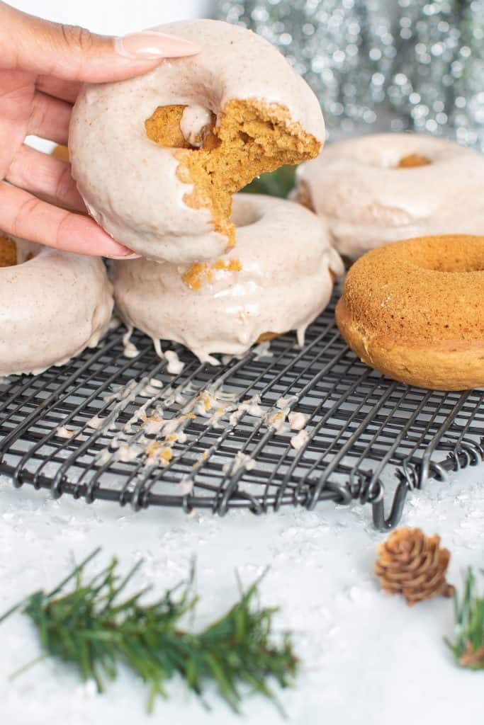 Vegan Gingerbread Donuts + Chai Glaze