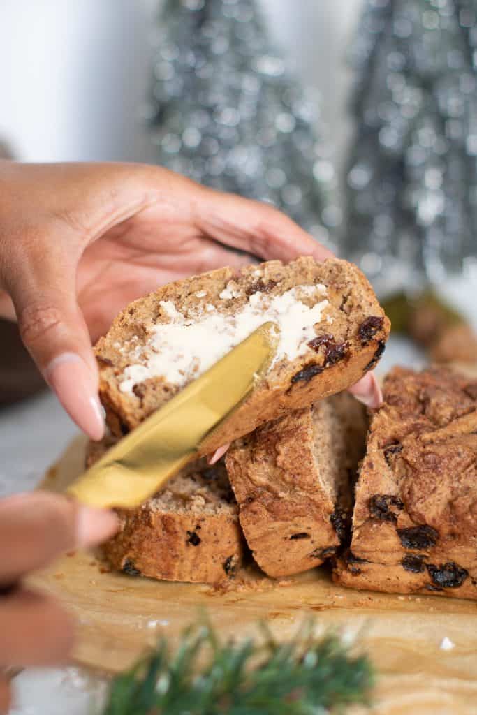 Vegan Homemade Cinnamon Raisin Bread