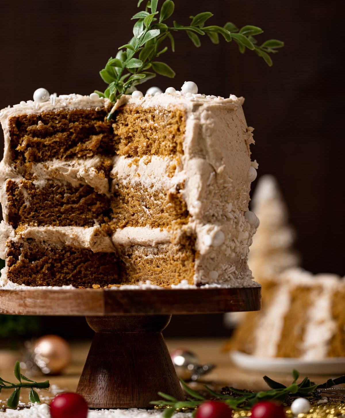 Vegan Gingerbread Cake + Chai Buttercream