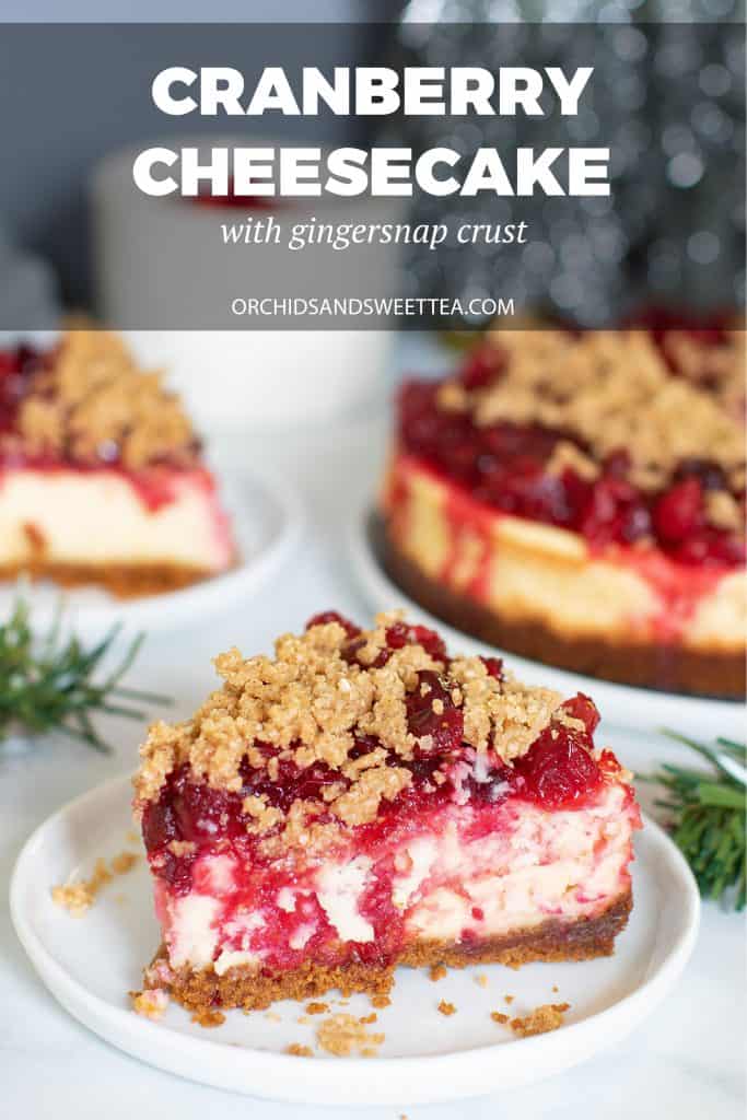 Cranberry Cheesecake + Gingersnap Crust