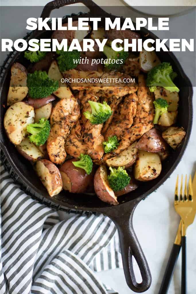 Skillet Maple Rosemary Chicken + Potatoes