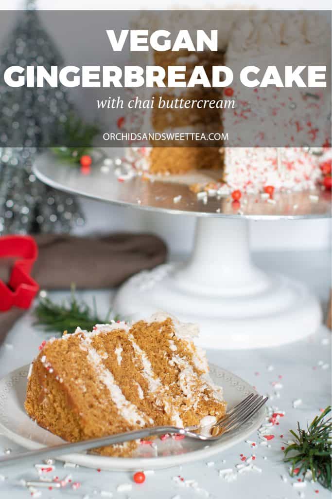 Vegan Gingerbread Cake + Chai Buttercream