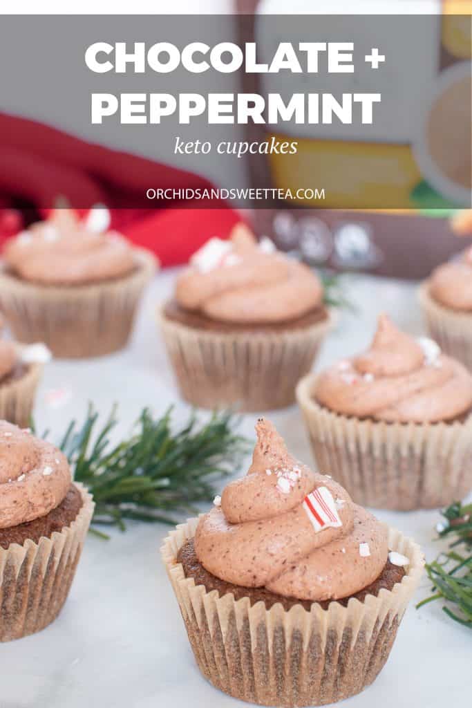 Best Keto Chocolate + Peppermint Cupcakes