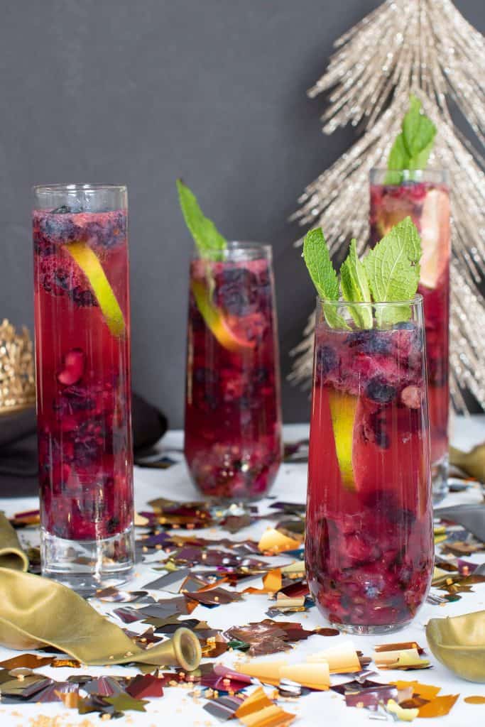 Blueberry Ginger Lime New Year's Mocktails