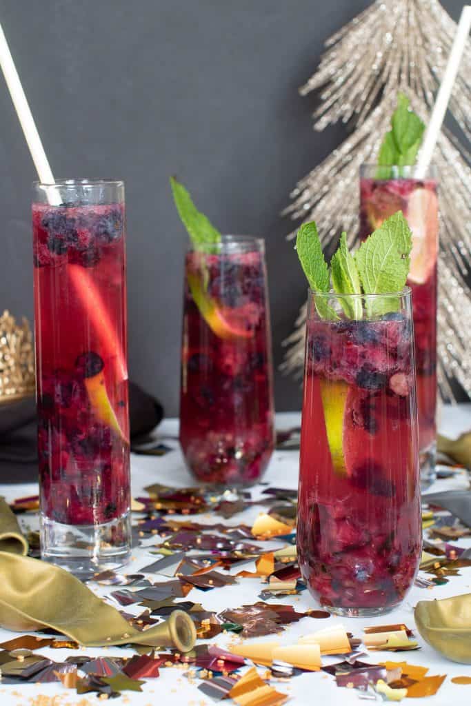 Blueberry Ginger Lime New Year's Mocktails