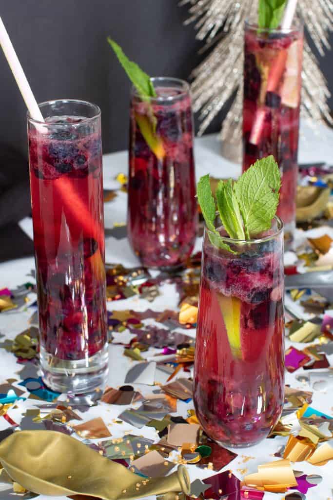 Blueberry Ginger Lime New Year's Mocktails