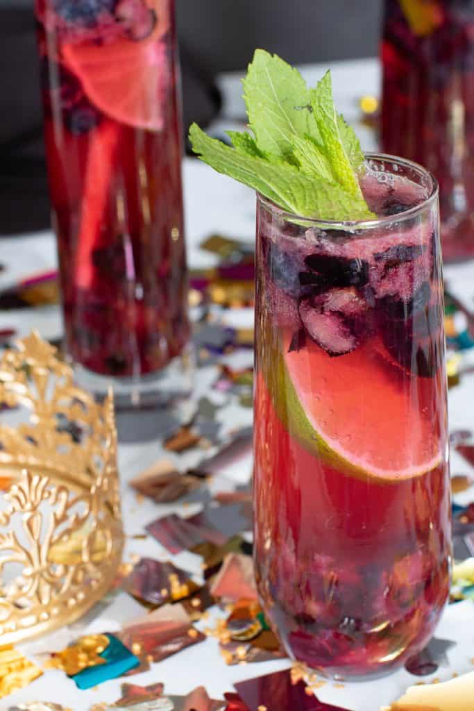 Blueberry Ginger Lime New Year's Mocktails