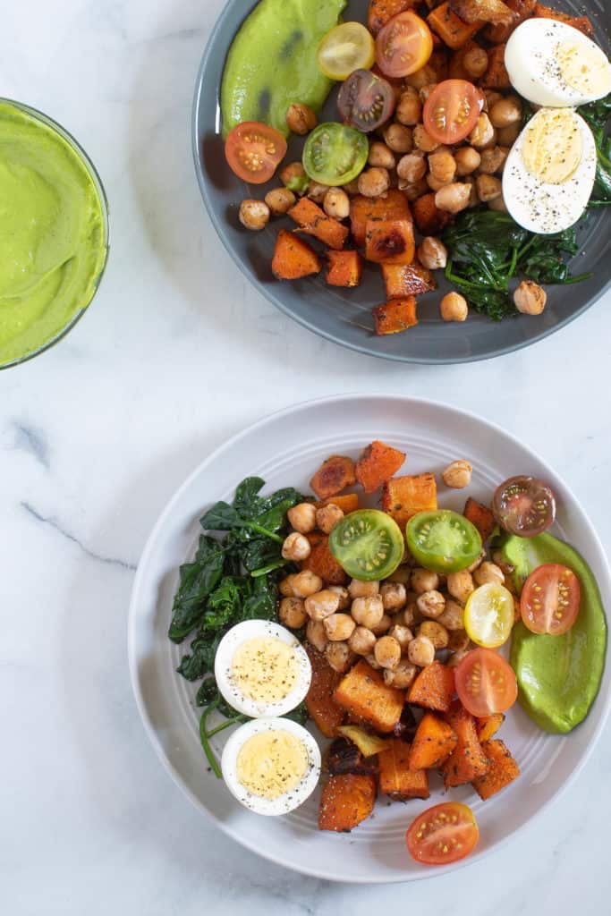 Savory Chickpea Veggie Breakfast Salad