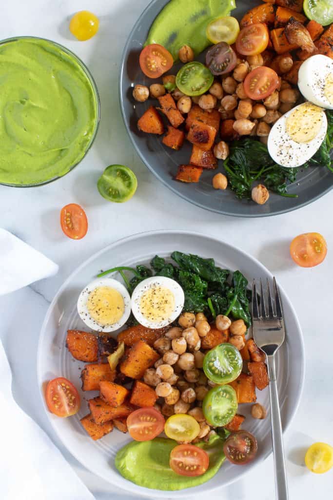 Savory Chickpea Veggie Breakfast Salad