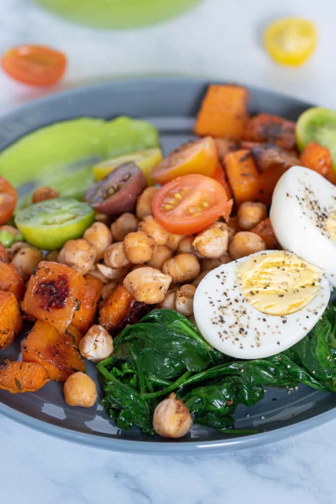 Savory Chickpea Veggie Breakfast Salad