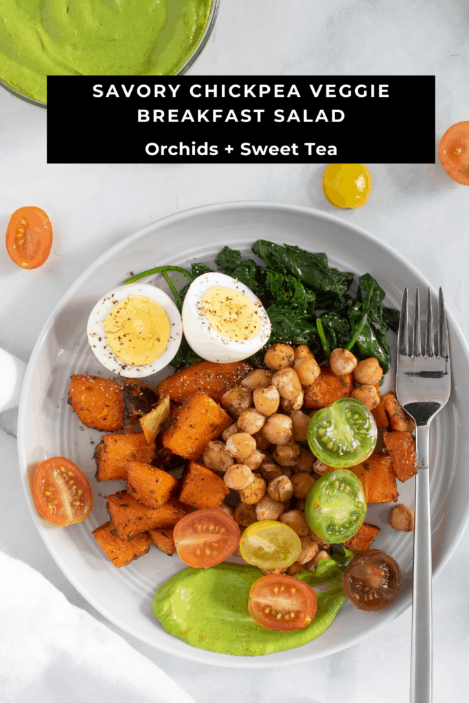 Savory Chickpea Veggie Breakfast Salad
