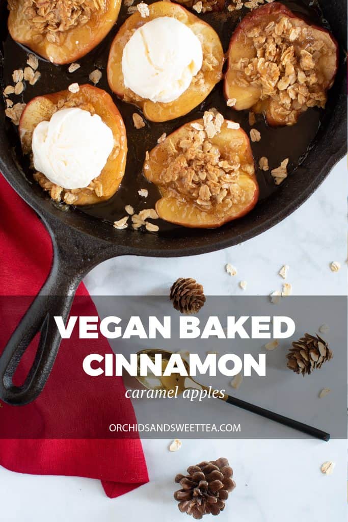 Vegan Baked Cinnamon Caramel Apples