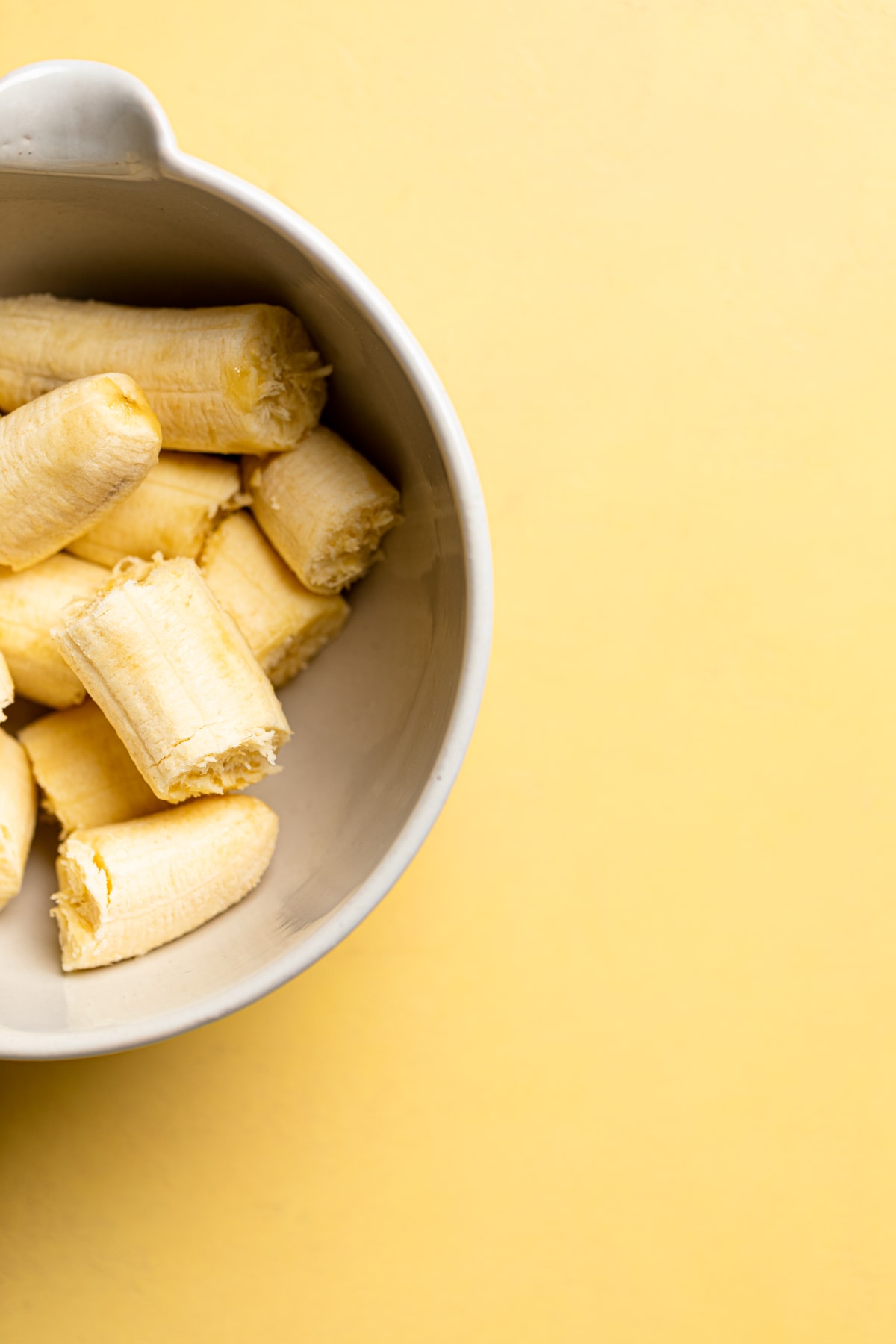 Banana chunks in a bowl